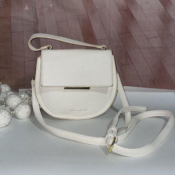 Katie Loxton London Leather Crossbody White Small - Picture 1 of 13